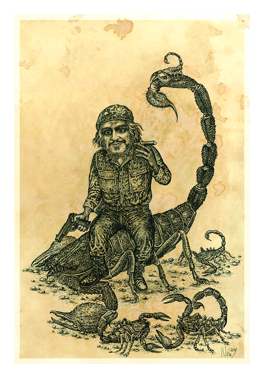 Изображение карты Че Гевара среди скорпионов